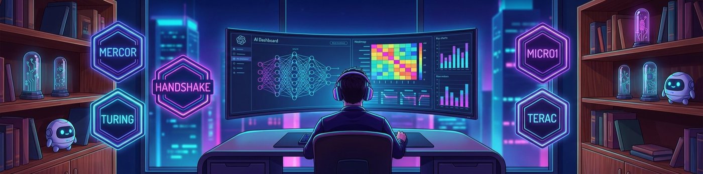 Explore your perfect remote AI career: the NeonLabs JobHub board with roles from Mercor, Turing, Handshake, Terac and micro1