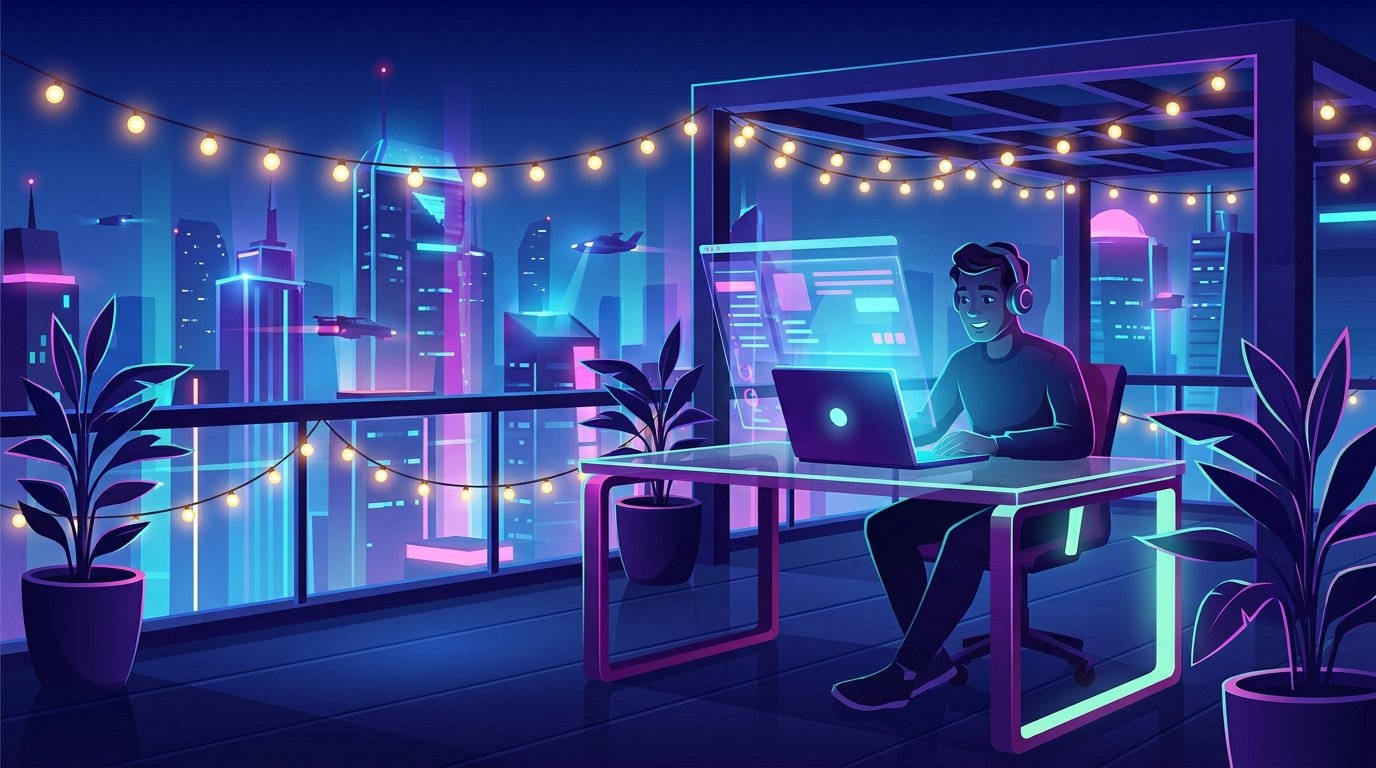 Person carefully working through an AI training qualification test