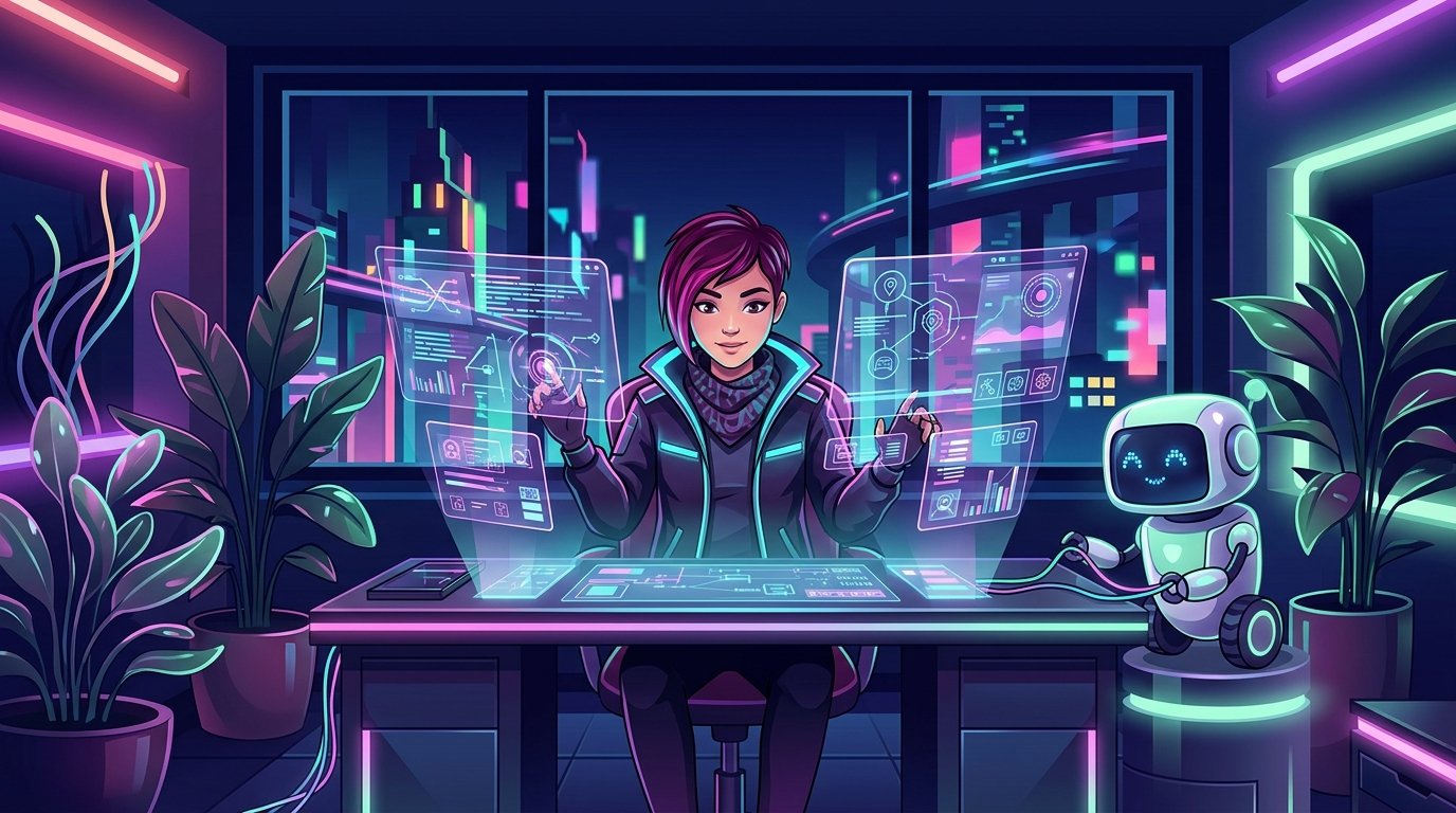 Neon Flight Run illustration