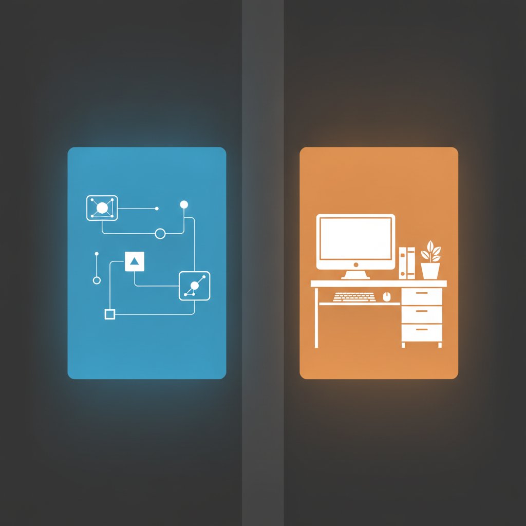 Two panels comparing AI training work and traditional remote employment