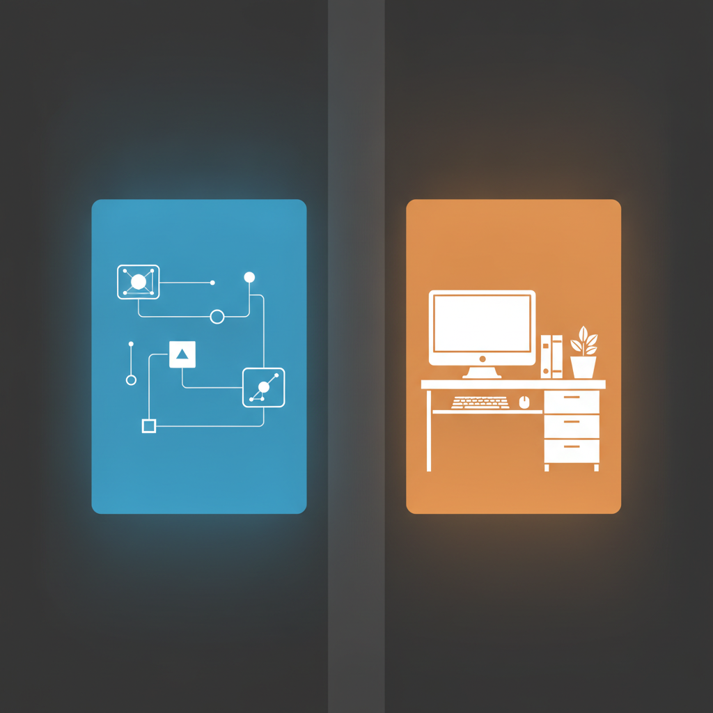 Two panels comparing AI training work and traditional remote employment