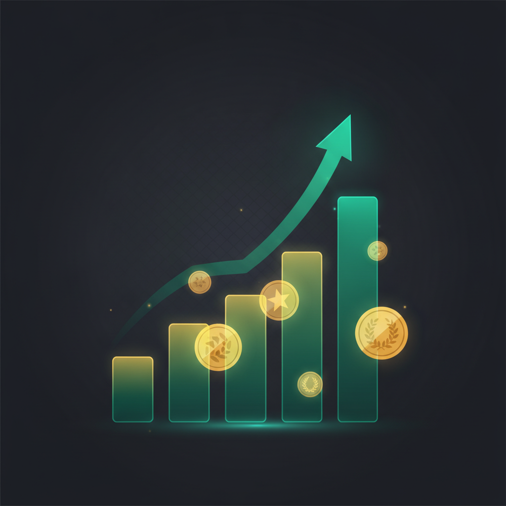 Monthly earnings chart of AI trainer income climbing
