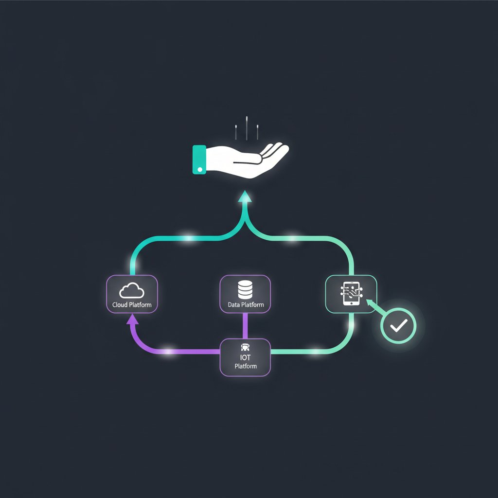 A branching decision flowchart leading to a chosen platform