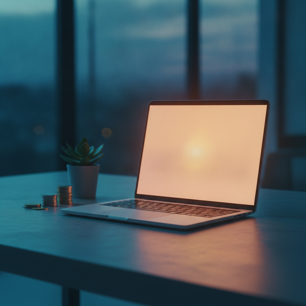 Laptop on a desk representing making money on your computer from home