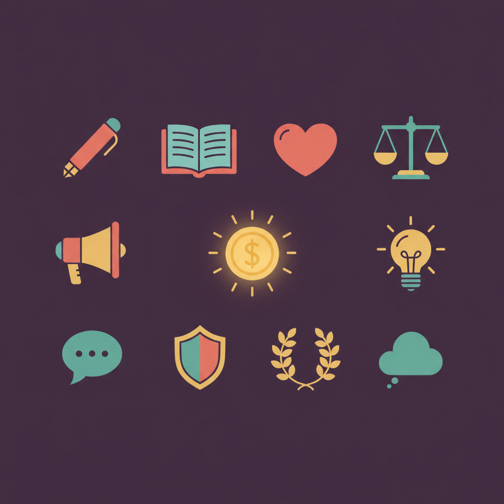 Ten friendly non-technical AI job icons in a welcoming grid