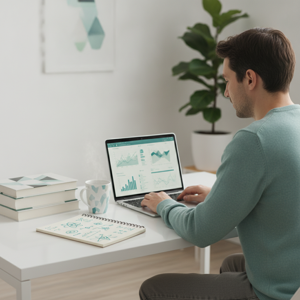 PhD researcher comparing high-paying AI jobs on a laptop