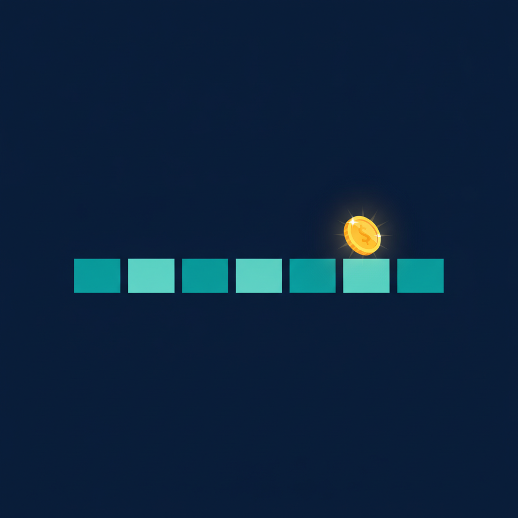 A weekly calendar with coins landing on payday
