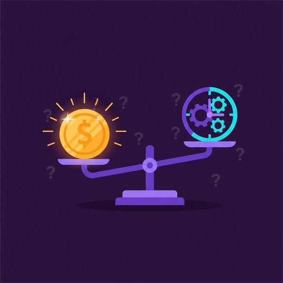 A balance scale weighing whether training AI is a good side hustle
