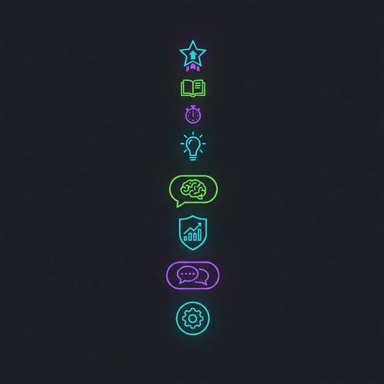 Ten in-demand AI skills shown as glowing ranked badges