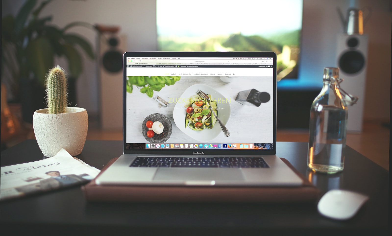 Freelancer working late on laptop