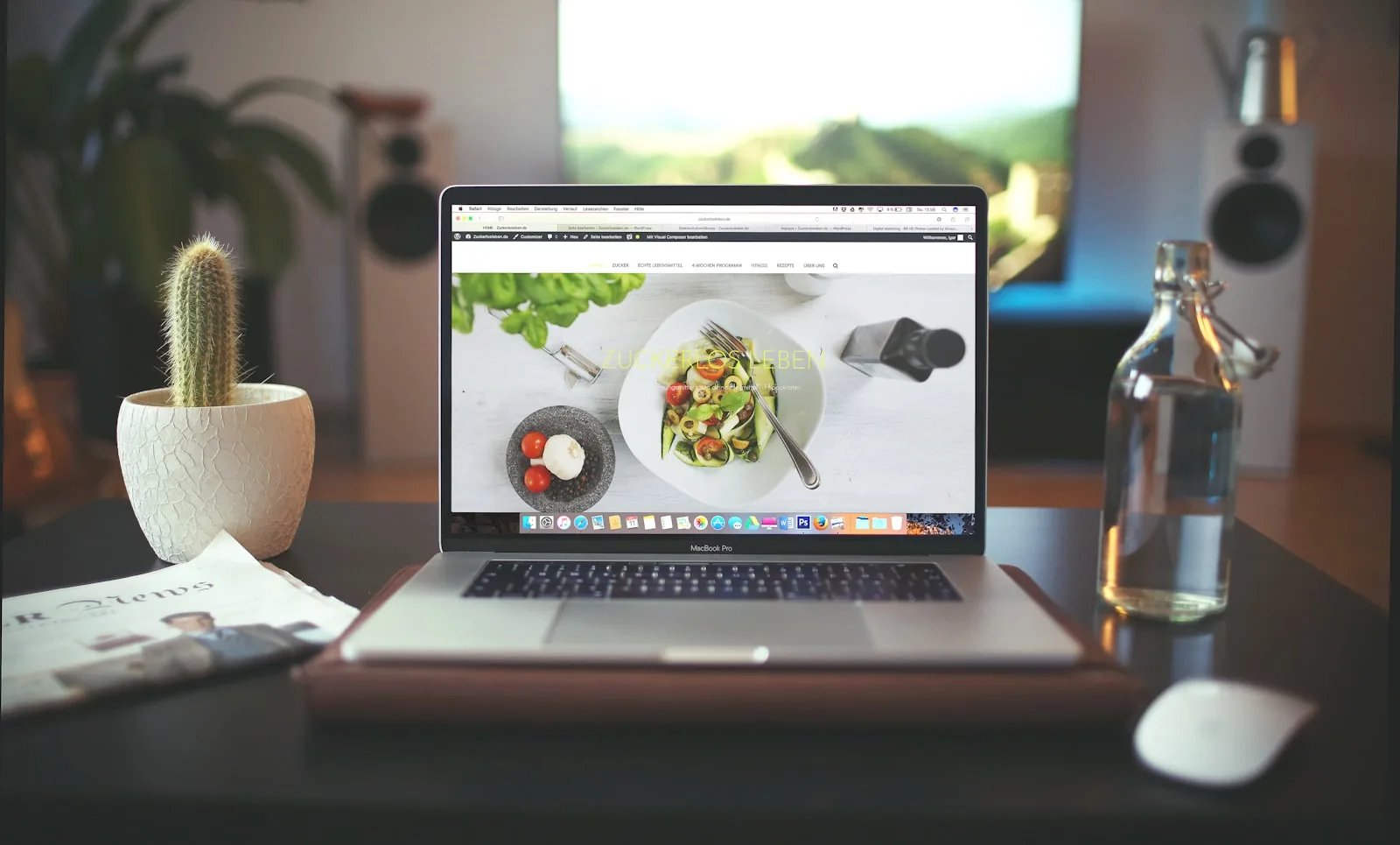 Freelancer working late on laptop