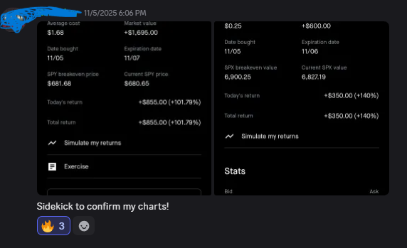 Member profit screenshot