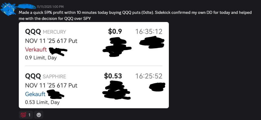 Member profit screenshot